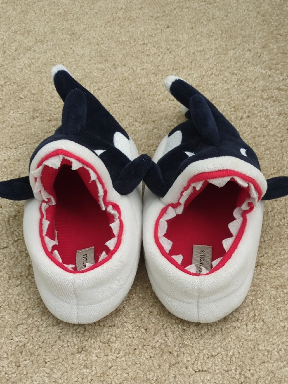 Crewcuts Shark Slippers - Navy and White